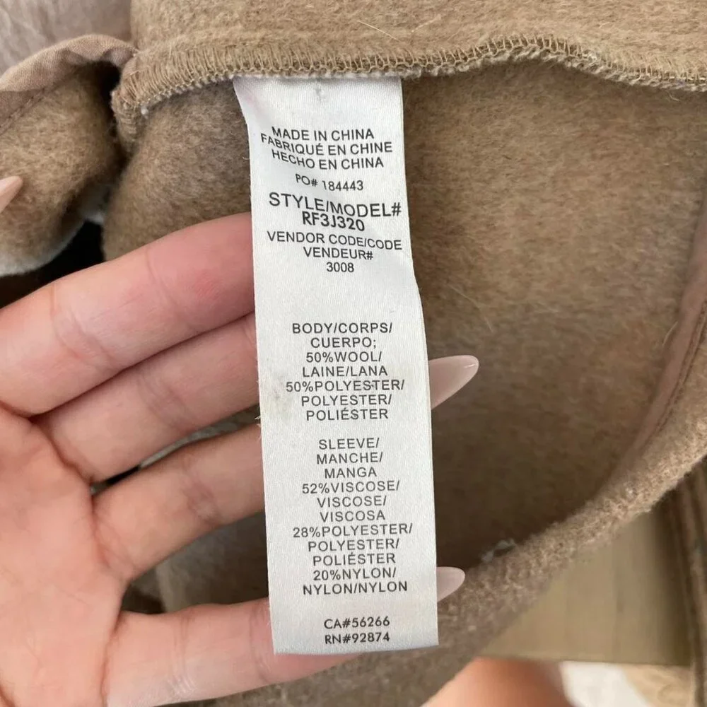 Splendid Singrid Wool Jacket | Tan Double Breasted Coat Size | Women’s Size S
